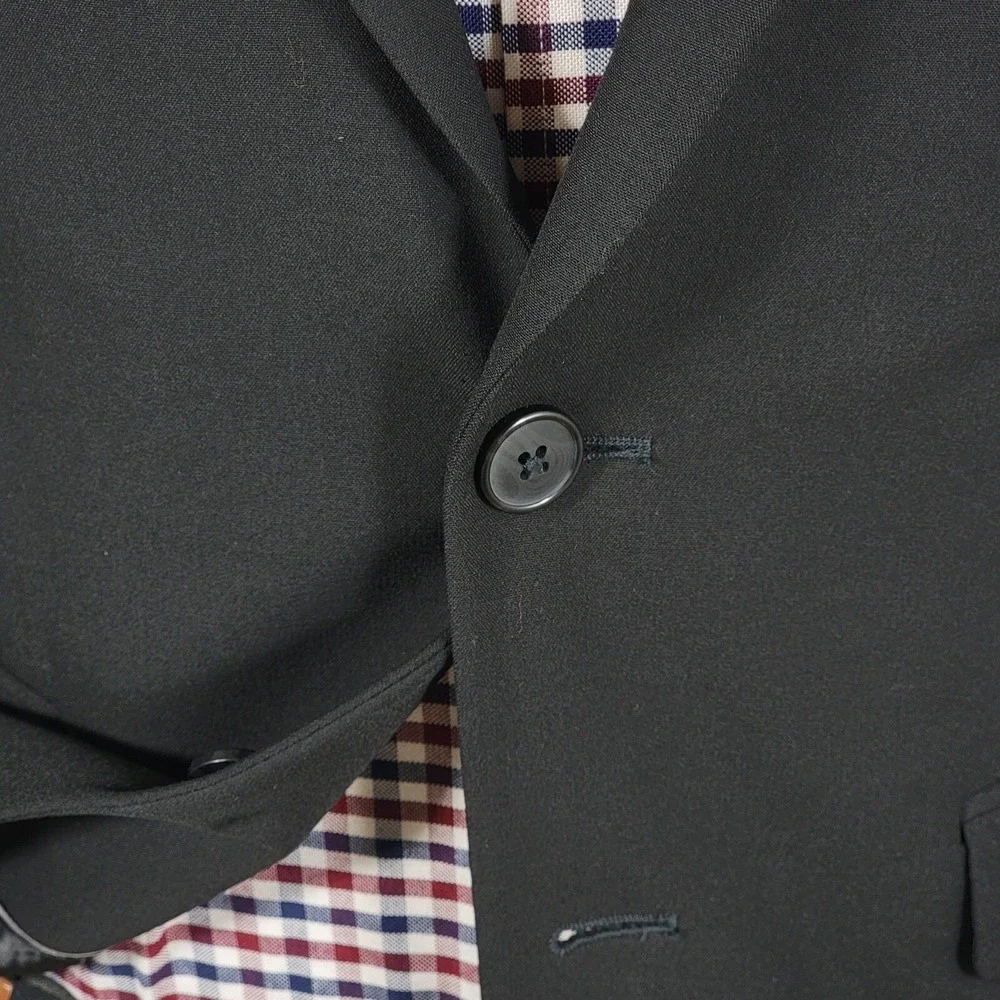 Van Heusen Flex Men's Sport Coat Blazer Two Button‎ BLACK Slim Fit Size 40S